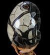 Septarian Dragon Egg Geode - Black Crystals #89670-2